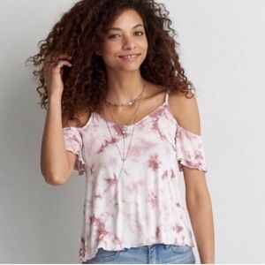 Cold Shoulder Tie Dye Top